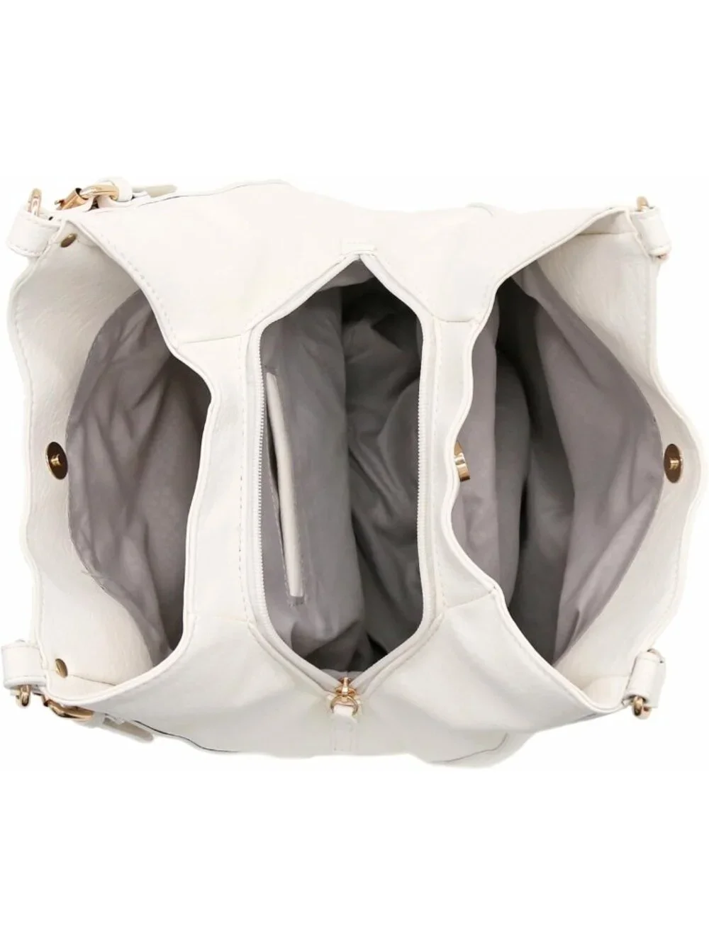 Stylish Lightweight Faux Leather Medium Hobo Bag with 3 Compartments - Perfect